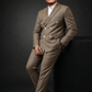 Taupe Brown Double Breasted Coat Pant Suit for Men | 2-Piece Formal Double Press Suit – DDP-999