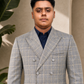 Donior Jeans Double Press Coat – Grey Checkered Premium Suiting Blazer |  DDC-99