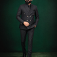 Black Pinstripe Double Breasted Coat Pant Suit for Men | 2-Piece Formal Double Press Suit – DDP-996