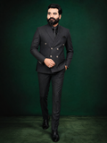 Black Pinstripe Double Breasted Coat Pant Suit for Men | 2-Piece Formal Double Press Suit – DDP-996