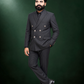 Black Pinstripe Double Breasted Coat Pant Suit for Men | 2-Piece Formal Double Press Suit – DDP-996